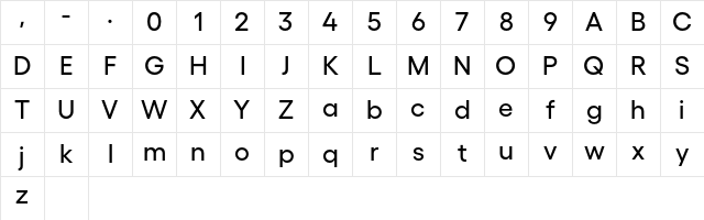 Gellix TRIAL Medium Character Map