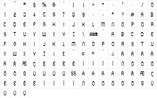 Mexcellent Regular Character Map