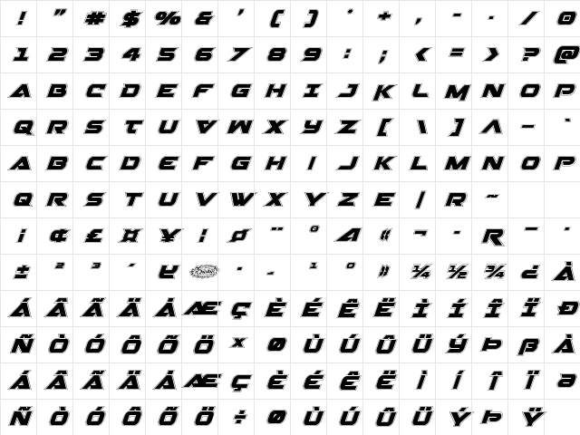 Gemina 2 Academy Italic Italic Character Map