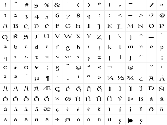 GeneralMotionFont110 Regular Character Map