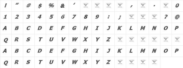 Genesee St Italic Character Map Genesee St Italic Character Map