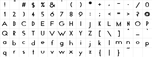 Geo Bold Character Map
