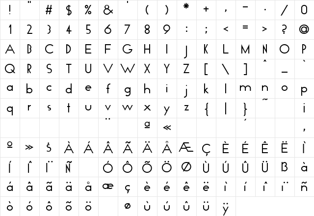 Geo Plain Regular Character Map Geo Plain Regular Character Map