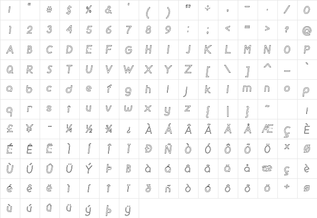 Geode Outline Regular Character Map
