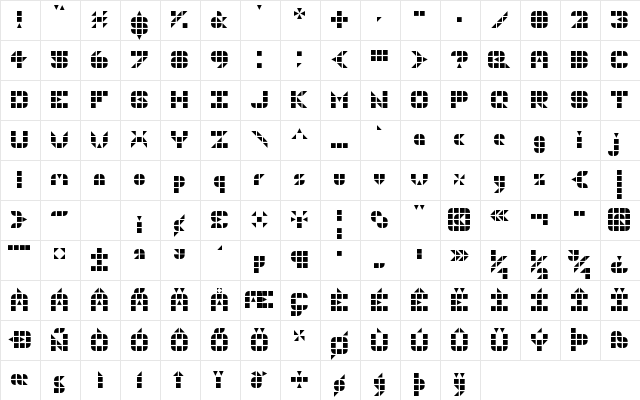GeoGrid9 Regular Character Map