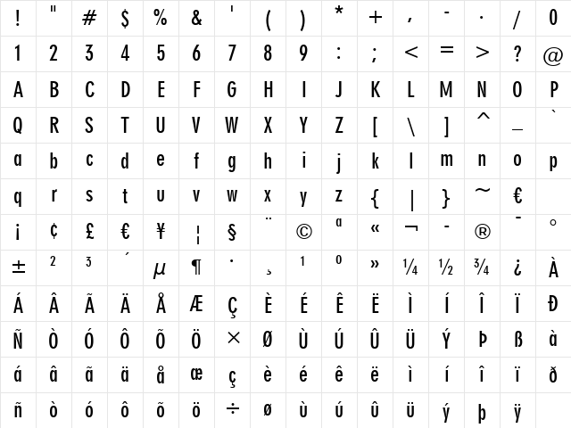 Geometr706 BdCn BT Bold Character Map