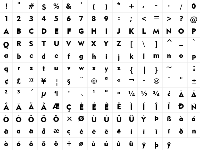 Geometr415 Blk BT Black Character Map