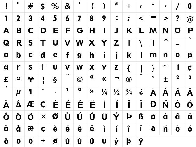 Geometric 212 Heavy Character Map