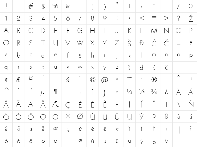 Geometric231Light Regular Character Map Geometric231Light Regular Character Map
