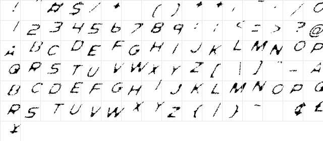 Ghostly Prints Italic Character Map Ghostly Prints Italic Character Map
