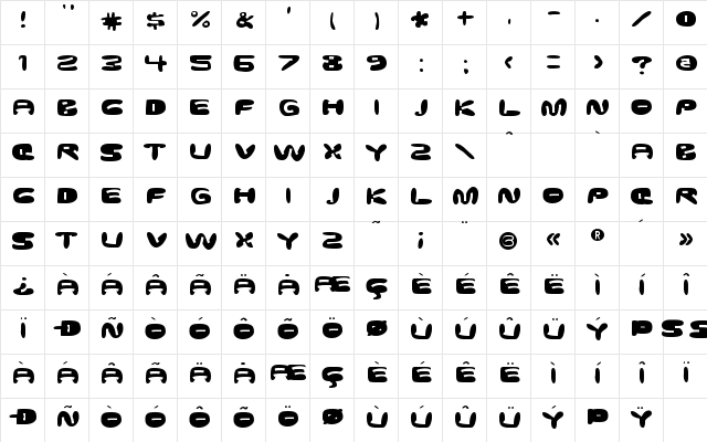 Ghostmeat Front Character Map