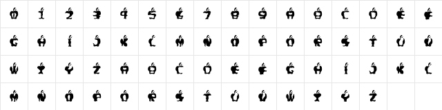 Gigit Apel Regular Character Map