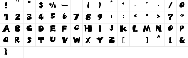 Kramer 1 bold Character Map
