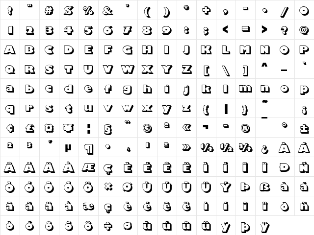GillKayShaD Regular Character Map GillKayShaD Regular Character Map