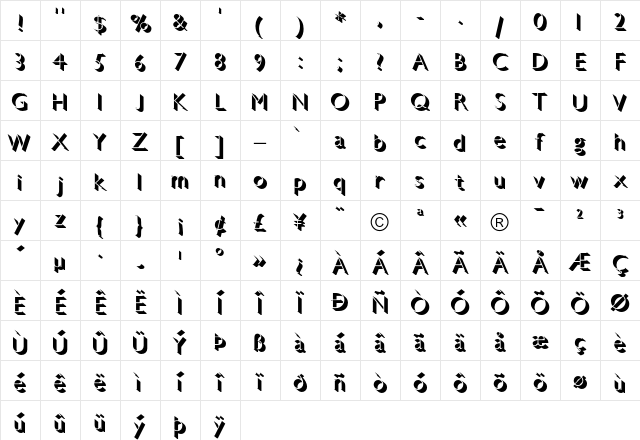 Gill Sans Light Shadowed Character Map Gill Sans Light Shadowed Character Map