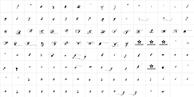 Aenima Regular Character Map Aenima Regular Character Map