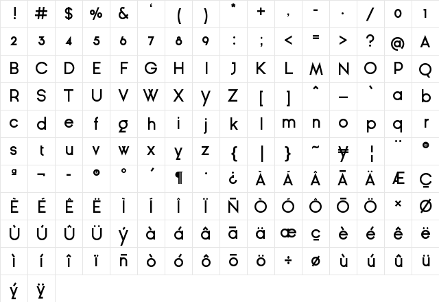 Ginra Sans Semi Bold Character Map Ginra Sans Semi Bold Character Map