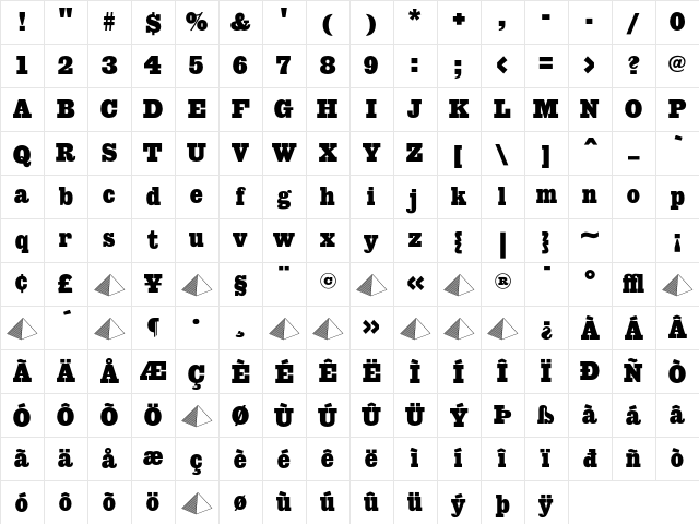 Giza FiveThree Character Map