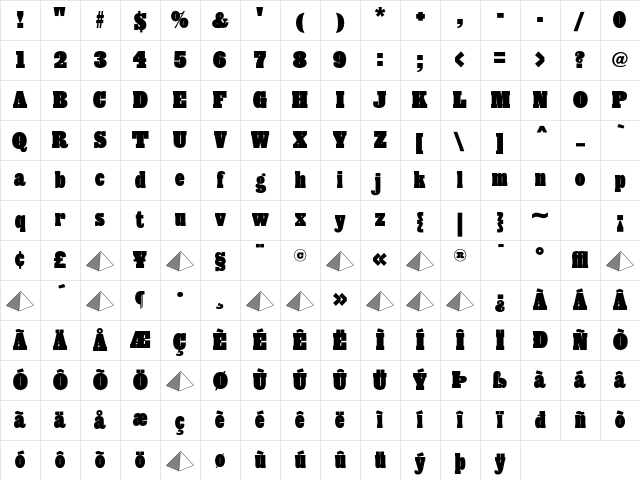 Giza NineOne Character Map