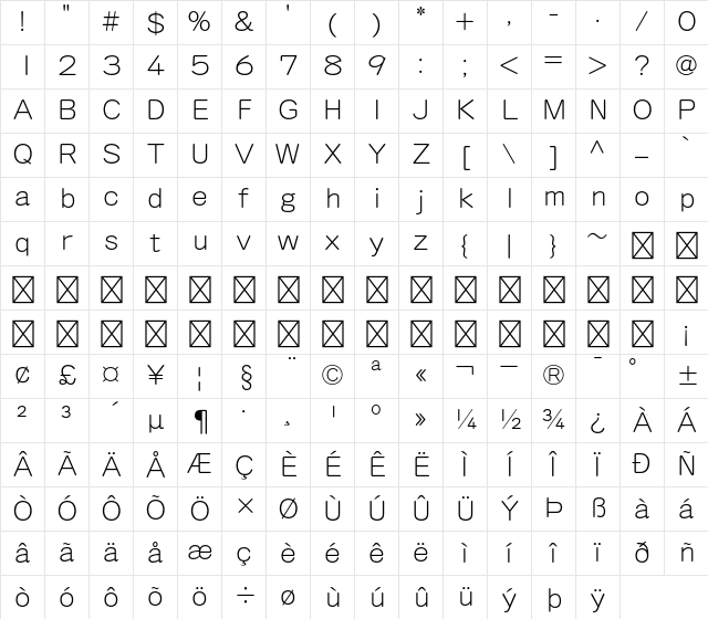G-OTF Jo Kyoukasho ICA ProN L Character Map G-OTF Jo Kyoukasho ICA ProN L Character Map