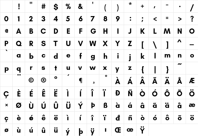 Glacial Indifference Bold Character Map Glacial Indifference Bold Character Map