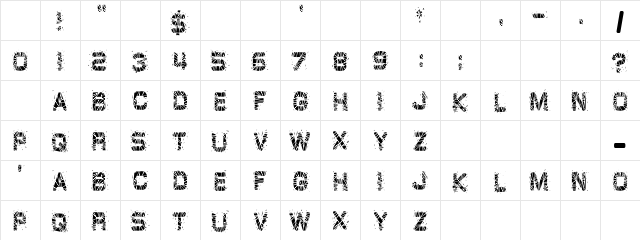 GlazKrak Busted Character Map GlazKrak Busted Character Map