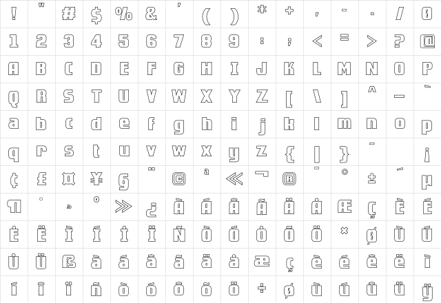 Golden Dragon Outline Character Map