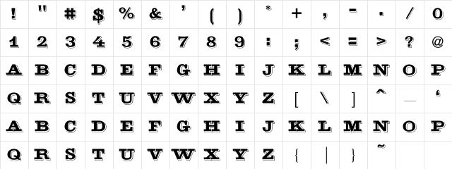 GoldMine Regular Character Map