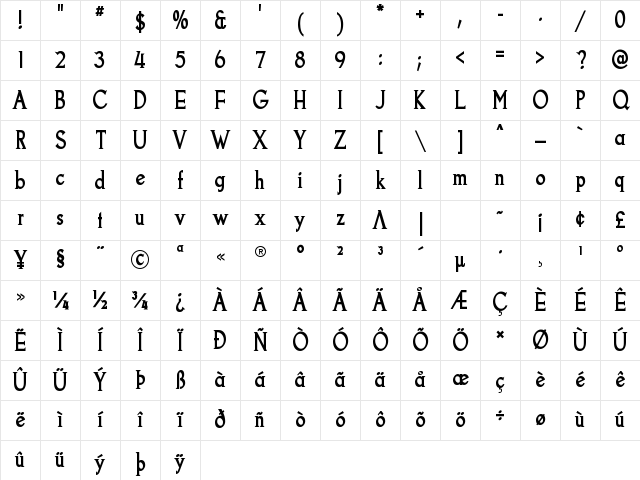Goodfish Bold Character Map