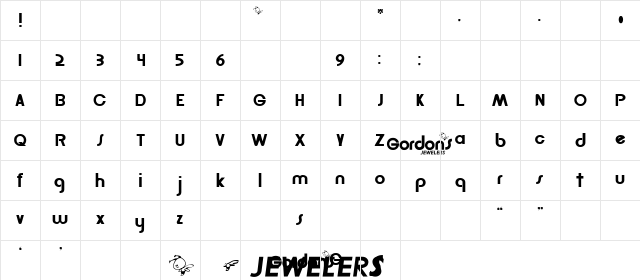 Gordon Regular Character Map