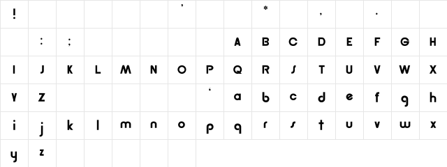Gordon Regular Character Map