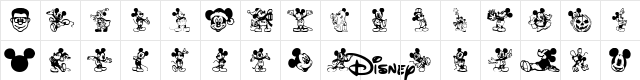 Mickey Mousebats Regular Character Map