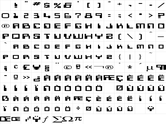 Micr Extended Regular Character Map