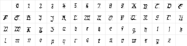 GothicHandDirty Bold Character Map GothicHandDirty Bold Character Map