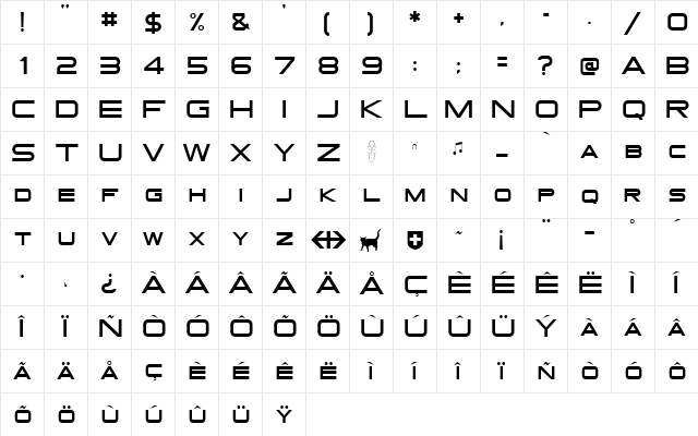 Gotthard Regular Character Map