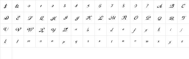 GouldenTreatise Regular Character Map