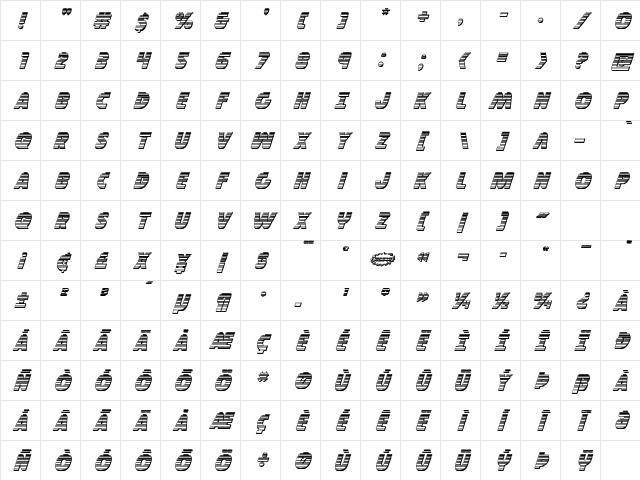 Governor Chrome Italic Italic Character Map