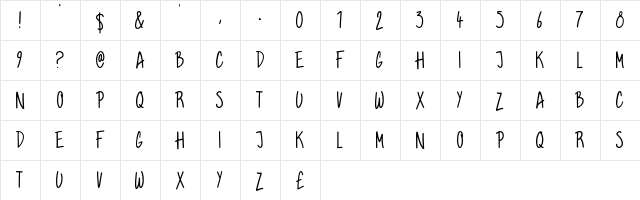 Graham Hand Regular Character Map Graham Hand Regular Character Map
