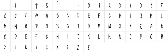 Graham Hand Regular Character Map Graham Hand Regular Character Map