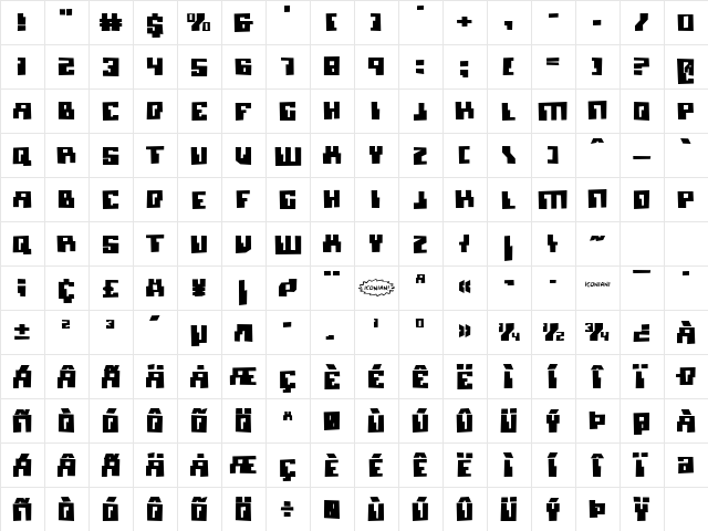 Micronian Blown Regular Character Map