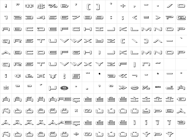 Grand Sport 3D Regular Character Map