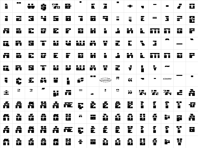 Micronian Expanded Laser Expanded Character Map