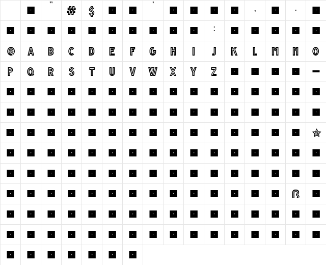 Grande Andretti - limited chars Regular Character Map Grande Andretti - limited chars Regular Character Map