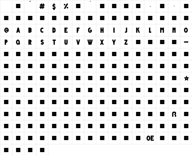 Grande Andretti - limited chars Bold Character Map Grande Andretti - limited chars Bold Character Map