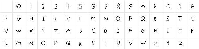 GrandStencil Regular Character Map GrandStencil Regular Character Map