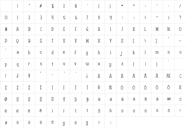 Graphemic Regular Character Map Graphemic Regular Character Map