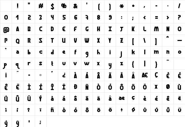 Graphisme Regular Character Map