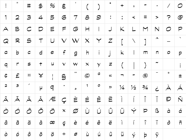 Graphite Std Regular Character Map Graphite Std Regular Character Map