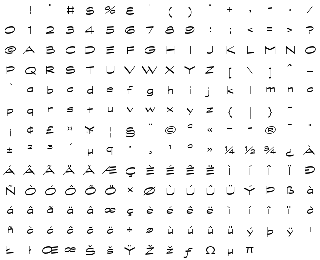 Graphite Std Wide Character Map Graphite Std Wide Character Map