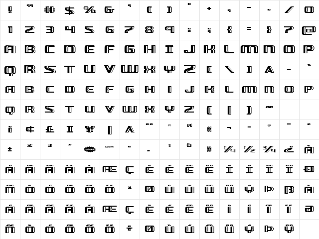Grease Gun Expanded Expanded Character Map Grease Gun Expanded Expanded Character Map